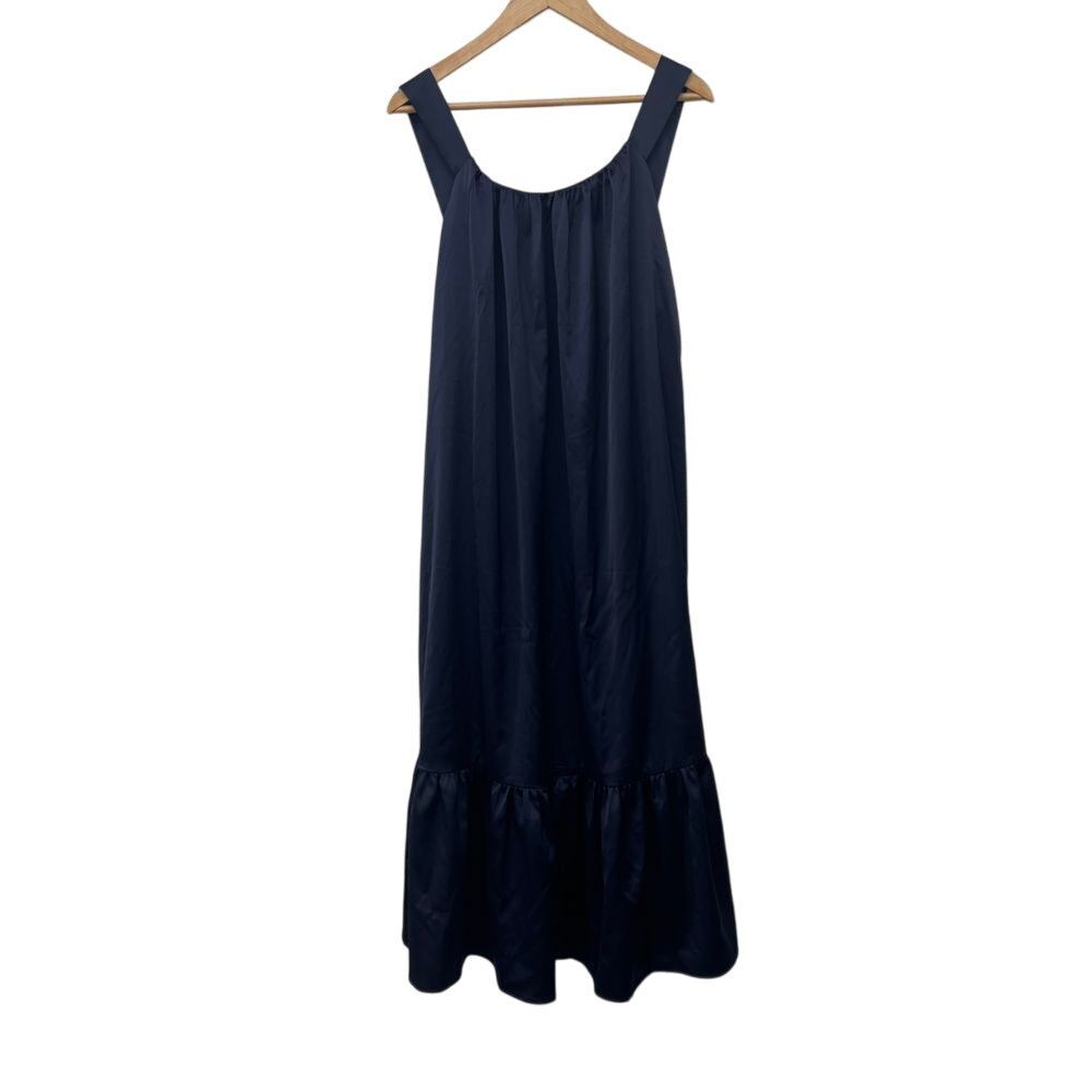 Love Bonito Navy Maxi Dress Sleeveless Ruffle Hem Empire Waist Dress UK12/US8